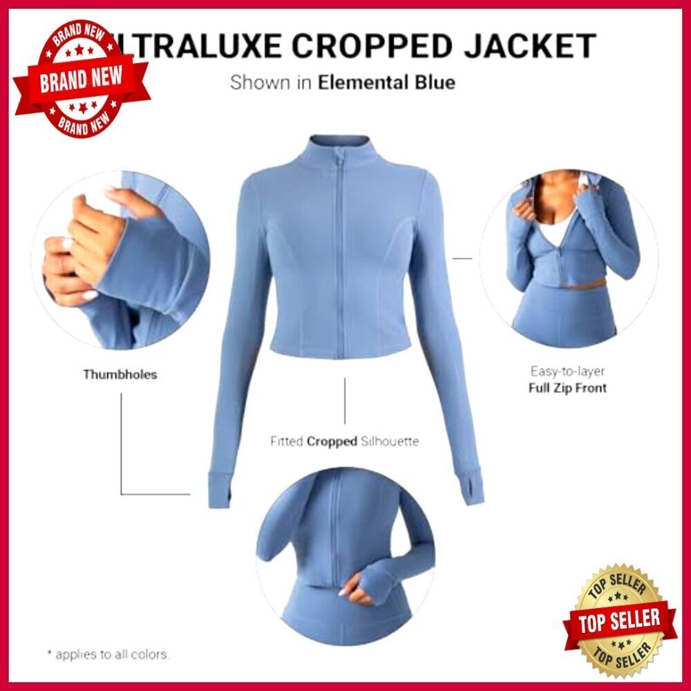 Women's Ultraluxe Full Zip Active Jacket with Thumbholes 4-Way Stretch - Picture 6 of 7